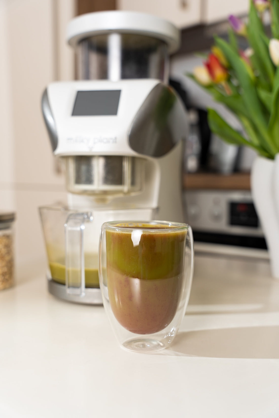 Dragon Fruit Matcha Latte