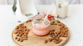Almond milk with rose syrup