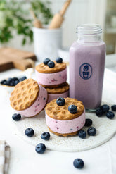 Creamy Blueberry Milk & Ice Cream Sandwich