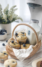 Milky Plant  milk & blueberry muffins