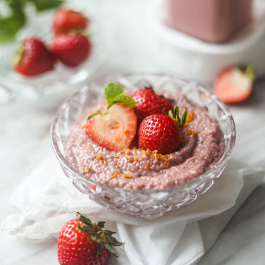 Strawberry Oat Milk and Strawberry Chia Pudding